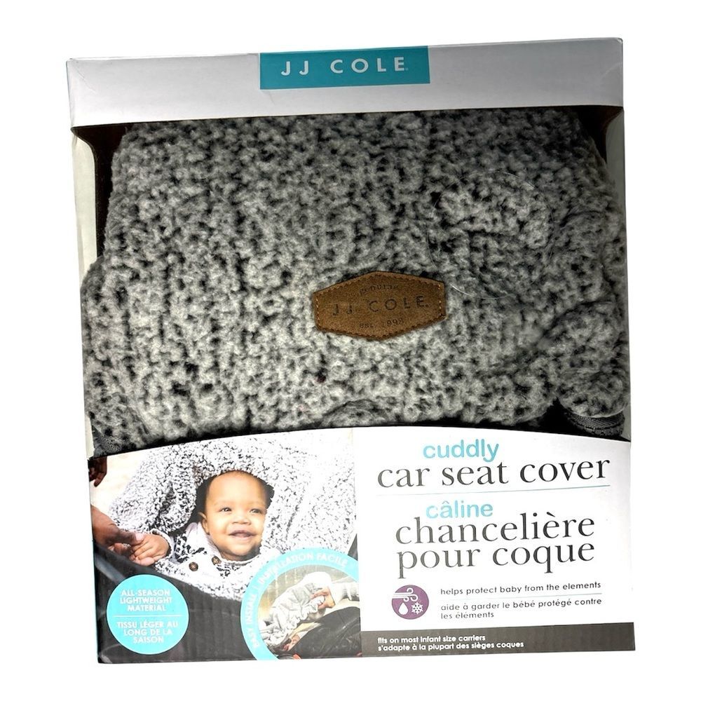 JJ Cole Cuddly Sherpa Infant Car Seat Cover Gray – Cozy Lightweight